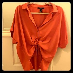Button up orange t-shirt